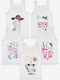 Filinda Kids' Set with Undershirts Sleeveless White 5pcs