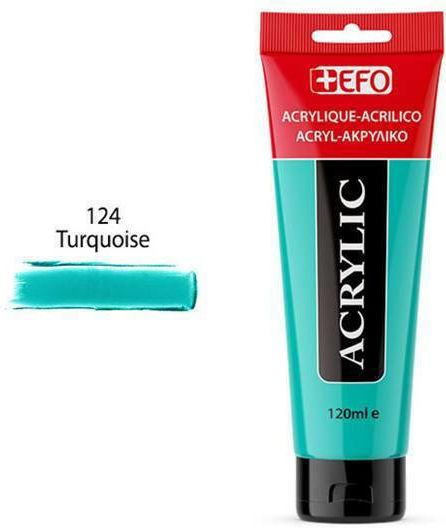 +Efo Acrylic Acrylic Paint Set in Turquoise color 124 Turquoise 120ml 1pcs 389124