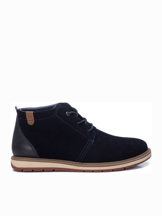 Xti Suede Navy Μπλε Ανδρικά Μποτάκια