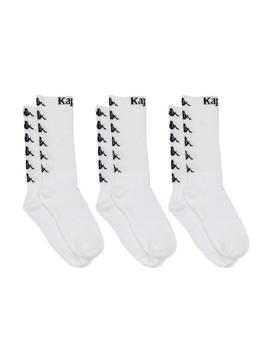 Kappa Authentic Atel Running Κάλτσες Λευκές 3 Ζεύγη