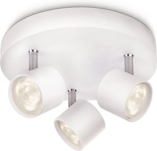 Philips Myliving Star Τριπλό LED Θερμό Λευκό Σποτ σε Λευκό Χρώμα