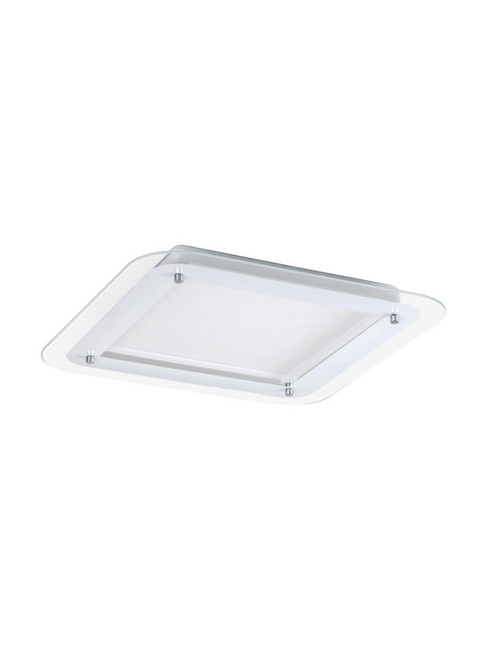 Rabalux Lorna Μοντέρνα Γυάλινη Πλαφονιέρα Οροφής με Ενσωματωμένο LED σε Λευκό χρώμα 40cm