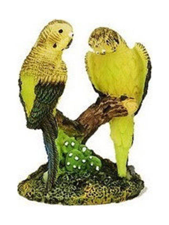 Parrots made of resin colorful with dimensions 5cmx5cmx7cm