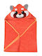 Zoocchini Baby Bathrobe-Hooded Towel Bosley The Bear Red 55x127cm