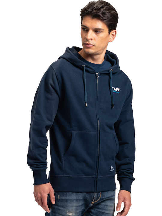 Staff Men's Sweatshirt Jacket with Hood and Pockets Navy