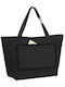 UBAG Tahiti Beach Bag with Fringes & Long Handles 100% Cotton, 320gsm, 57x38+18cm, 16L BLACK