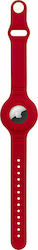 Hurtel Flexible Wrist Cover Handgelenkstasche für AirTag Silikon in Rot Farbe