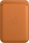 Apple Leather Wallet MagSafe Θήκη Καρτών Golden Brown