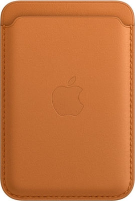 Apple Leather Wallet MagSafe Card Case Golden Brown