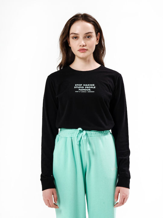 Women's Athletic Blouse Long Sleeve Black