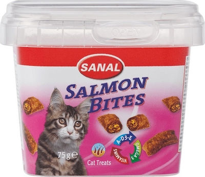 Sanal Salmon Bites Snack-Leckereien mit Lachs für Erwachsene Katzen 75gr 54971