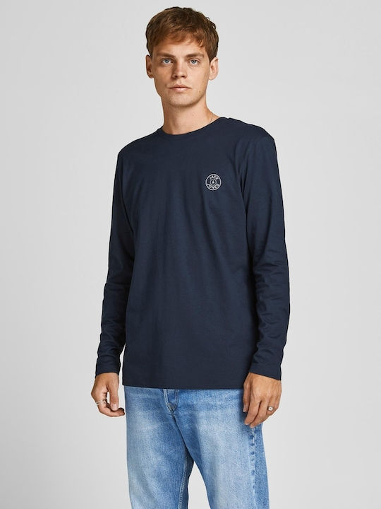 Jack & Jones Ανδρική Μπλούζα Μακρυμάνικη Navy Μπλε