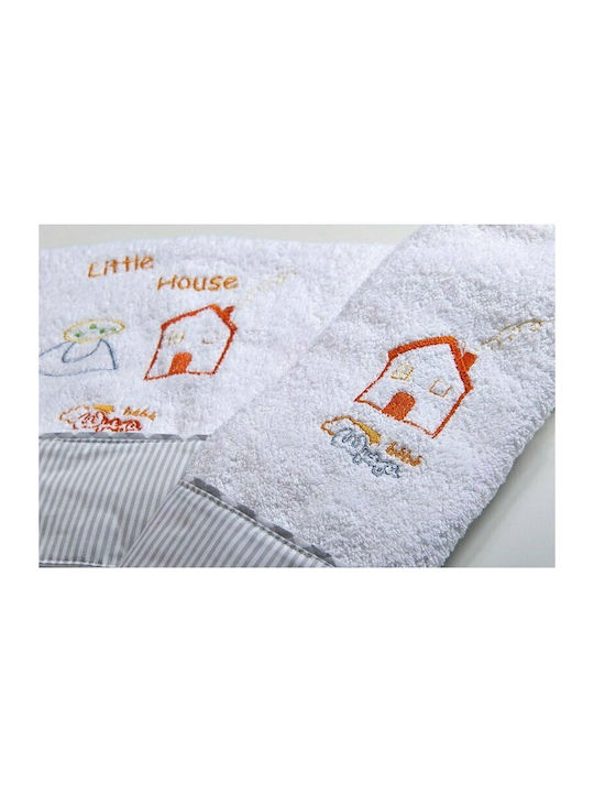 Ωμέγα Set of baby towels 2pcs Little House White 32-2462-57