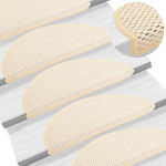 vidaXL Stair Mats Cream 65cm 326881 15pcs