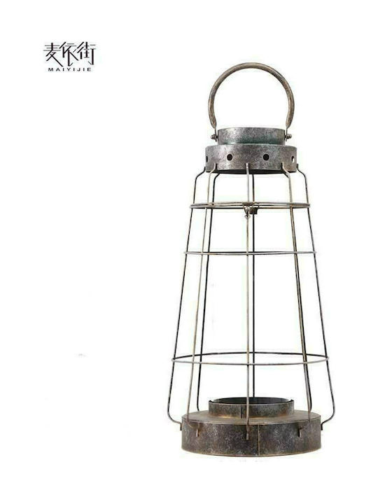 Lalos Old Lighthouse Lantern Metallic Tabletop Ασημί 19x19x39εκ. 1pcs