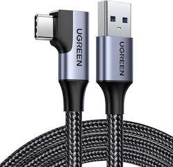 Ugreen Angle (90°) / Braided USB 2.0 Cable USB-C male - USB-A male Μαύρο 1m (20299)