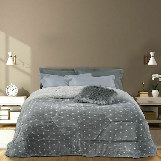 Das Home Duvet Cover with Hollowfiber Filling Queen 220x240cm 1151 Grey
