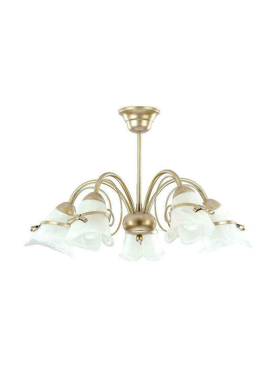 Luminex Kokarda Gold Ceiling Light with E14 Socket