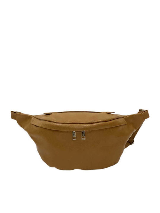 Damen-Gürteltasche aus hochwertigem Echtleder in Tan