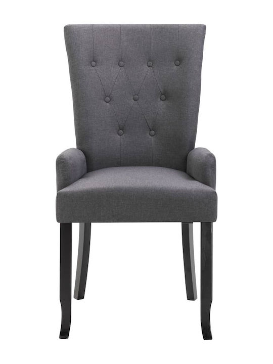 Dining Room Fabric Chair Dark Grey 54x56x106cm 4pcs