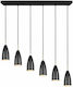 Trio Lighting Farin Suspendat Candelabru Calea ferată pentru 6 Becuri E14, E.14 Negru