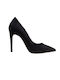 Suede Pointed Toe Black Heels
