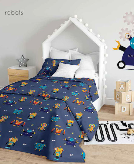 Makis Tselios Home Комплект Детска Завивка Единична Синя