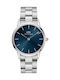 Daniel Wellington Iconic Link Arctic Ανδρικό Ρολόι 36mm Μπαταρίας με Ασημί Μεταλλικό Μπρασελέ