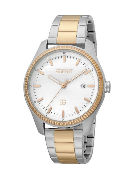Esprit Ρολόι Μπαταρίας με Μεταλλικό Μπρασελέ Silver/Gold