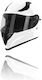 Origine Strada Solid Alb Lucios Casca Moto Față Întreagă ECE 22.05 1530gr cu Sunvisor