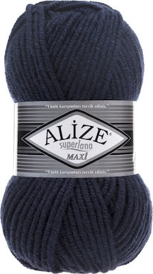 Alize Synthetic Knitting Yarn Superlana Maxi 58 Navy 100m 100gr