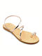 NPD-329 Leder Flache Sandalen für Damen Bronze