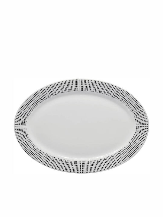 Ankor Πιάτο Ρηχό Οβάλ από Πορσελάνη Λευκό 30.5x30.5cm
