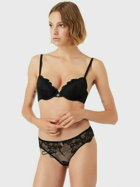 Emporio Armani Femeie Brazilia cu Dantelă Negru