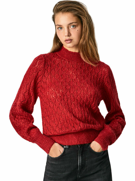 Pepe Jeans Women's Long Sleeve Sweater Red