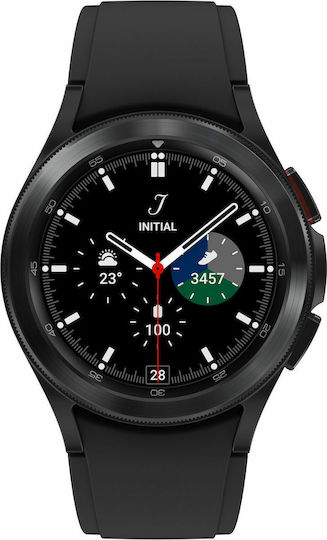 Samsung Galaxy Watch4 Classic Bluetooth Stainless Steel 42mm Αδιάβροχο με eSIM και Παλμογράφο (Black)
