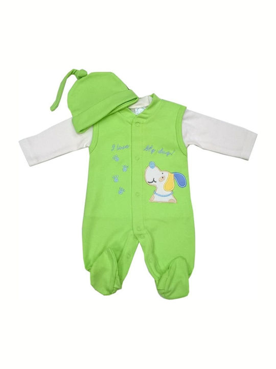 Beboulino Set Baby Bodysuit Green