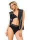 Baumwoll Hohe Taille Damen-Slip mit Spitze Schwarz
