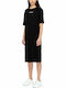 Sommer Midi T-Shirt Kleid Schwarz