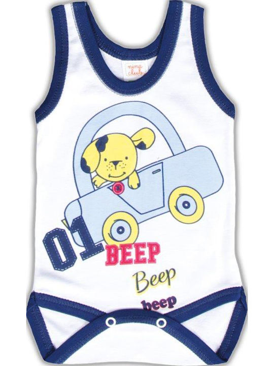 Nina Club Beep Beep Beep Baby Bodysuit Underwear Set Sleeveless Blue