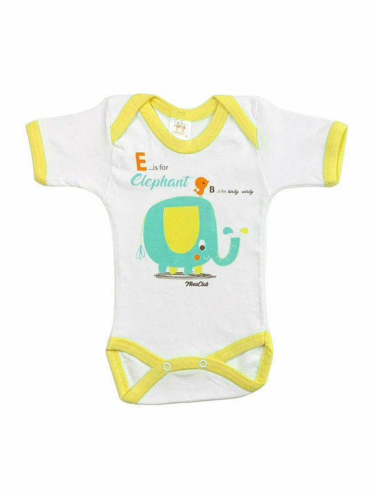 Nina Club E is For Elephant Baby Bodysuit Yellow
