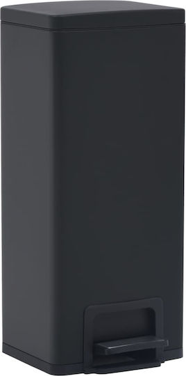 vidaXL vidaXL Mülleimer Aus Inox Mit Pedal Schwarz 30lt