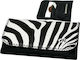 Monte Zebra Roxy Tabaktasche aus Künstliches Leder Schwarze mit Verschlussart mit Taste 16x8.5cm