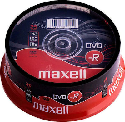 Maxell Εγγράψιμα DVD-R 16x 4.7GB Cake Box 25τμχ