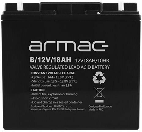 Armac Батерия UPS с Капацитет 18Ах и Напрежение 12V B/12V/18AH 1бр