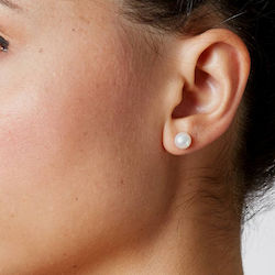 Margaritari Women's Gold Studs Earrings for Ears with Stone & Pearl 14K