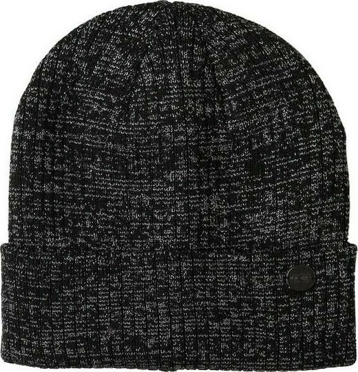 Beanie Ανδρικός Σκούφος με Rib Πλέξη σε Μαύρο χρώμα