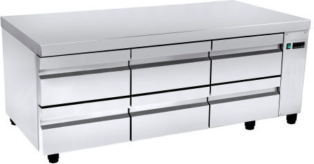 Niki Inox Ψυγείο Πάγκος χωρίς Μοτέρ Υ64xΠ150xΒ60cm