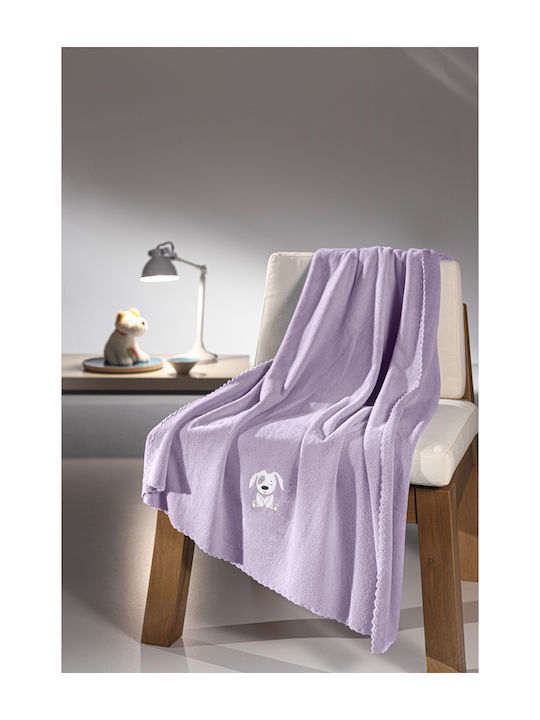 Guy Laroche Κουβέρτα Κούνιας Puppy Fleece Μωβ 1...