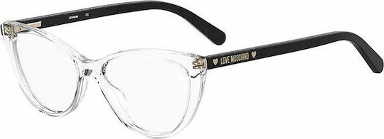 Moschino Love Transparent Plastic Eyeglass Frame Cat Eye MOL539 900